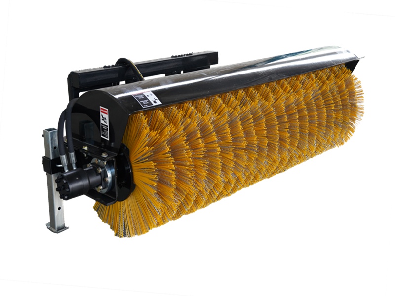 Roterende bezem met een brede schranklader van 72 inch